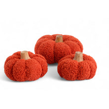 Load image into Gallery viewer, Set of 3 Wool and Wood Halloween Pumpkin Decorative Accents - Pumpkin Charm | NOVICA
