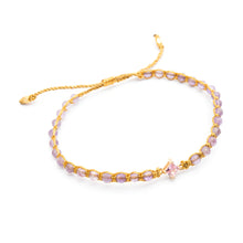 Load image into Gallery viewer, Eco-Friendly Amethyst and Recycled Glass Pendant Bracelet - Be Wise | NOVICA
