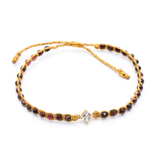 Load image into Gallery viewer, Gold-Accented Garnet Bracelet with Recycled Glass Pendant - Be Fiery | NOVICA
