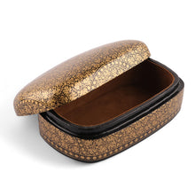 Load image into Gallery viewer, Golden Black-Hued Papier Mache Wood Leaf Decorative Box - Twilight Vine | NOVICA
