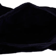 Load image into Gallery viewer, Adjustable Cotton Corduroy Shoulder Bag in Blue Shade - Midnight Elegance | NOVICA
