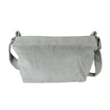 Load image into Gallery viewer, Jade 100% Cotton Corduroy Shoulder Bag with Adjustable Strap - Jade Elegance | NOVICA
