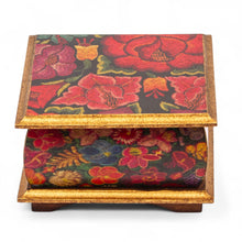 Load image into Gallery viewer, Floral Patterned Decoupage Pinewood Jewelry Box from Mexico - Flowers from East | NOVICA
