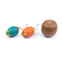 Load image into Gallery viewer, 2 Colorful Hand-Carved Painted Wood Egg Christmas Ornaments - Colorful Holiday Eggs | NOVICA
