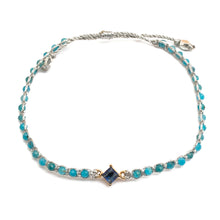 Load image into Gallery viewer, Eco-Friendly Apatite Bracelet with Recycled Glass Pendant - Be Mindful | NOVICA
