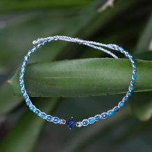 Load image into Gallery viewer, Eco-Friendly Apatite Bracelet with Recycled Glass Pendant - Be Mindful | NOVICA
