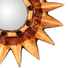 Load image into Gallery viewer, Sun-Shaped Antiqued Bronze-Gilded Mirrored Wood Wall Accent - Resplendent Sun | NOVICA
