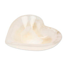 Load image into Gallery viewer, Romantic Heart-Shaped Hand-Carved Natural Marble Catchall - White Heart | NOVICA
