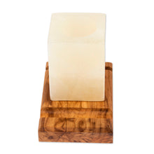 Load image into Gallery viewer, Marble Wood Pencil Holder with Slots for Phone and Cards - All in Place | NOVICA
