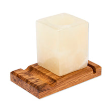 Load image into Gallery viewer, Marble Wood Pencil Holder with Slots for Phone and Cards - All in Place | NOVICA
