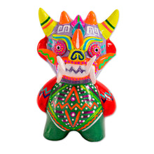 Load image into Gallery viewer, Folk Art Hand-Painted Ceramic Figurine from Peru - La Diablada | NOVICA
