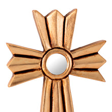 Load image into Gallery viewer, Handcrafted Wall Cross with Mirror from Peru - Sunburst Cross | NOVICA

