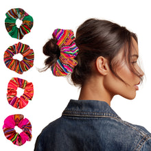 Load image into Gallery viewer, Andean-Inspired 5-Piece Multicolor Acrylic Scrunchie Set - Colors of Beauty | NOVICA
