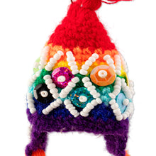 Load image into Gallery viewer, Folk Art-Themed Crochet Chullo Hat Keychain from Peru - Chullo Luck | NOVICA
