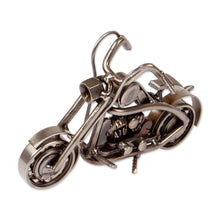 Load image into Gallery viewer, Eco-Friendly Upcycled Metal Motorbike Sculpture from Mexico - Fiery World | NOVICA
