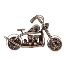 Load image into Gallery viewer, Eco-Friendly Upcycled Metal Motorbike Sculpture from Mexico - Fiery World | NOVICA
