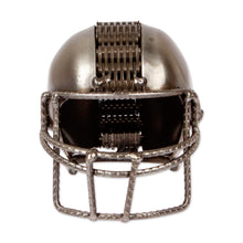 Load image into Gallery viewer, Sport-Themed Upcycled Football Helmet Metallic Sculpture - New Player | NOVICA
