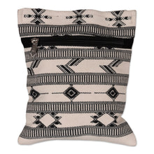 Load image into Gallery viewer, Folk Art-Patterned Ivory and Onyx Cotton Zippered Sling Bag - Ivory Medley | NOVICA
