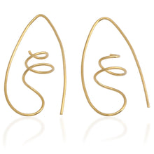 Load image into Gallery viewer, 18k Gold-Plated Half-Hoop Earrings in a High Polish Finish - Victorious Flow | NOVICA
