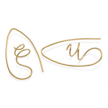 Load image into Gallery viewer, 18k Gold-Plated Half-Hoop Earrings in a High Polish Finish - Victorious Flow | NOVICA
