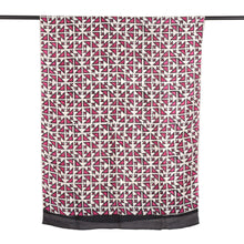Load image into Gallery viewer, Hand-Woven and Block-Printed Silk Shawl with Geometric Theme - Geometric Glamour | NOVICA
