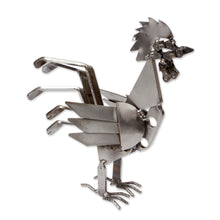 Load image into Gallery viewer, Eco-Friendly Recycled Metal Rooster Sculpture from Mexico - Rooster Chance | NOVICA
