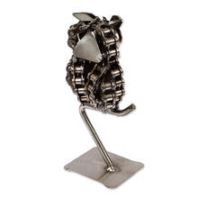 Load image into Gallery viewer, Eco-Friendly Recycled Metal Sculpture of a Perching Owl - Perching Owl | NOVICA
