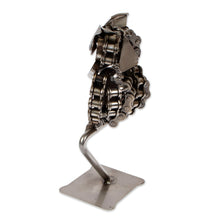 Load image into Gallery viewer, Eco-Friendly Recycled Metal Sculpture of a Perching Owl - Perching Owl | NOVICA
