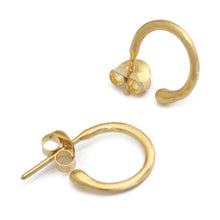 Load image into Gallery viewer, 22k Gold-Plated Brass Classic Half-Hoop Earrings from Bali - Classic Essentials | NOVICA
