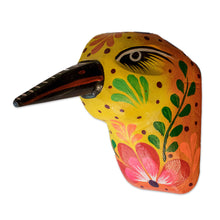 Load image into Gallery viewer, Hummingbird-Themed Hand-Painted Reclaimed Wood Wall Mask - Hummingbird of Light | NOVICA
