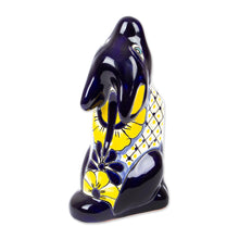Load image into Gallery viewer, Mexican Hand-Painted Talavera-Style Ceramic Coyote Figurine - Charming Coyote | NOVICA
