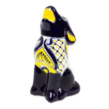 Load image into Gallery viewer, Mexican Hand-Painted Talavera-Style Ceramic Coyote Figurine - Charming Coyote | NOVICA
