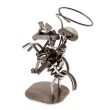 Load image into Gallery viewer, Riding Cowboy-Themed Eco-Friendly Recycled Metal Figurine - Riding Cowboy | NOVICA
