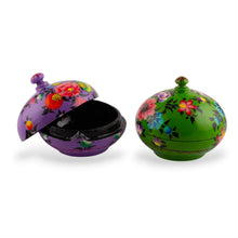 Load image into Gallery viewer, 2 Botanical-Themed Wood and Papier Mache Decorative Boxes - Magical Spring | NOVICA

