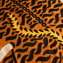 Load image into Gallery viewer, Hand-Chain Stitched Wool Area Rug with Tiger Motif in Orange - Mighty Tiger | NOVICA
