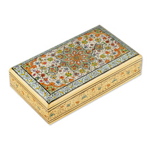 Load image into Gallery viewer, Mandala-Inspired Spring-Themed Papier Mache Decorative Box - Pastel Nature | NOVICA
