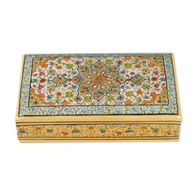 Load image into Gallery viewer, Mandala-Inspired Spring-Themed Papier Mache Decorative Box - Pastel Nature | NOVICA
