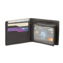 Load image into Gallery viewer, Handmade Multi-Compartment Onyx Black 100% Leather Wallet - Onyx Luxury | NOVICA
