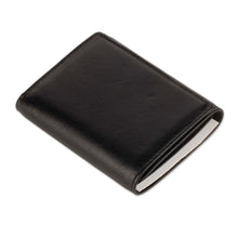 Load image into Gallery viewer, Vintage Onyx Black Leather Wallet with a Tri-Fold Design - Vintage Onyx | NOVICA
