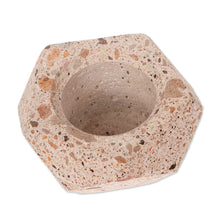 Load image into Gallery viewer, Hexagonal Rustic Recycled Stone Decorative Flower Pot - Modern Hexagon | NOVICA
