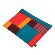 Load image into Gallery viewer, Multicolor 100% Cotton Laptop Case with Zippered Closure - Personal Patchwork | NOVICA
