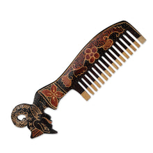 Load image into Gallery viewer, Folk Art-Themed Batik Pule Wood Wayang Comb Wall Accent - The Wayang | NOVICA
