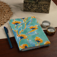 Load image into Gallery viewer, Floral-Patterned 100% Cotton Journal with 80 Paper Pages - Summer Tales | NOVICA
