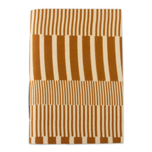 Load image into Gallery viewer, 80-Page Block-Printed Cotton Journal in Yellow and Ivory - Yellow &amp; Jolly | NOVICA
