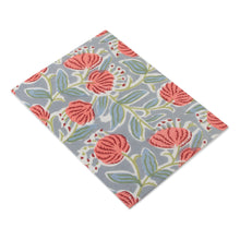 Load image into Gallery viewer, Red and Blue 43-Page Block-Printed Cotton Daily Planner - Blossoming Mornings | NOVICA
