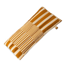 Load image into Gallery viewer, Cotton Pencil Eyeglass Case 2-Piece Set with Striped Design - Yellow and Jolly Functionality | NOVICA

