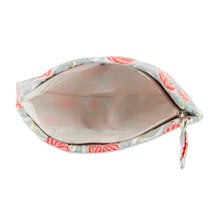 Load image into Gallery viewer, Botanical-Themed Cotton Toiletry Case and Travel Pouch - Blossoming Basics | NOVICA
