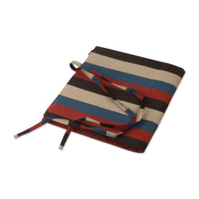 Load image into Gallery viewer, Multicolor Striped 100% Cotton Roll Pencil Case from India - Chic Ideas | NOVICA
