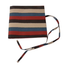 Load image into Gallery viewer, Multicolor Striped 100% Cotton Roll Pencil Case from India - Chic Ideas | NOVICA
