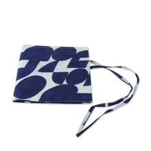Load image into Gallery viewer, Block-Printed Blue and White 100% Cotton Roll Pencil Case - Avant-Garde Mind | NOVICA
